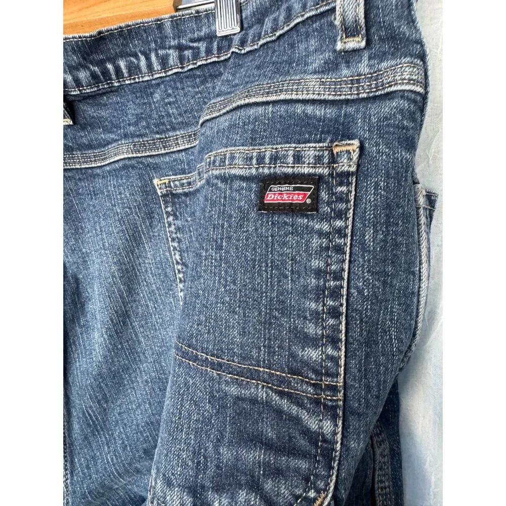 Dickies Carpenter Jeans Mens 44x32 Blue Denim Relaxed Fit Workwear